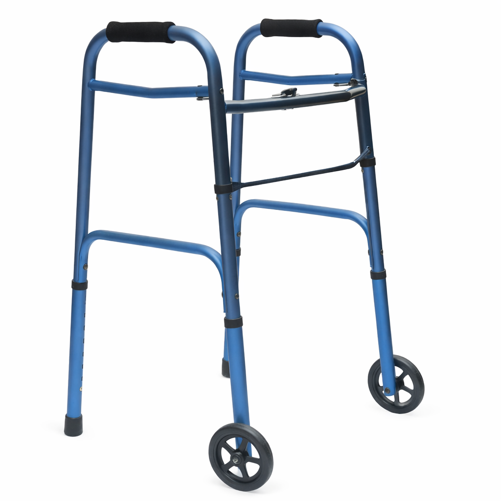 Caminador con Ruedas de 5" En Aluminio Anodizado