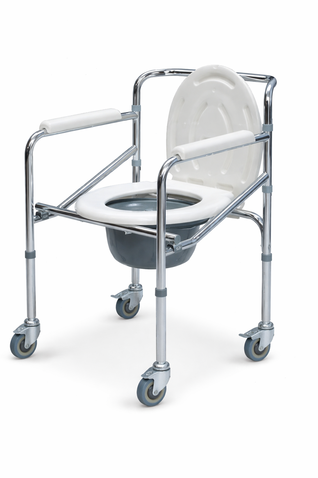 Silla Sanitaria Plegable con Ruedas (Acero)