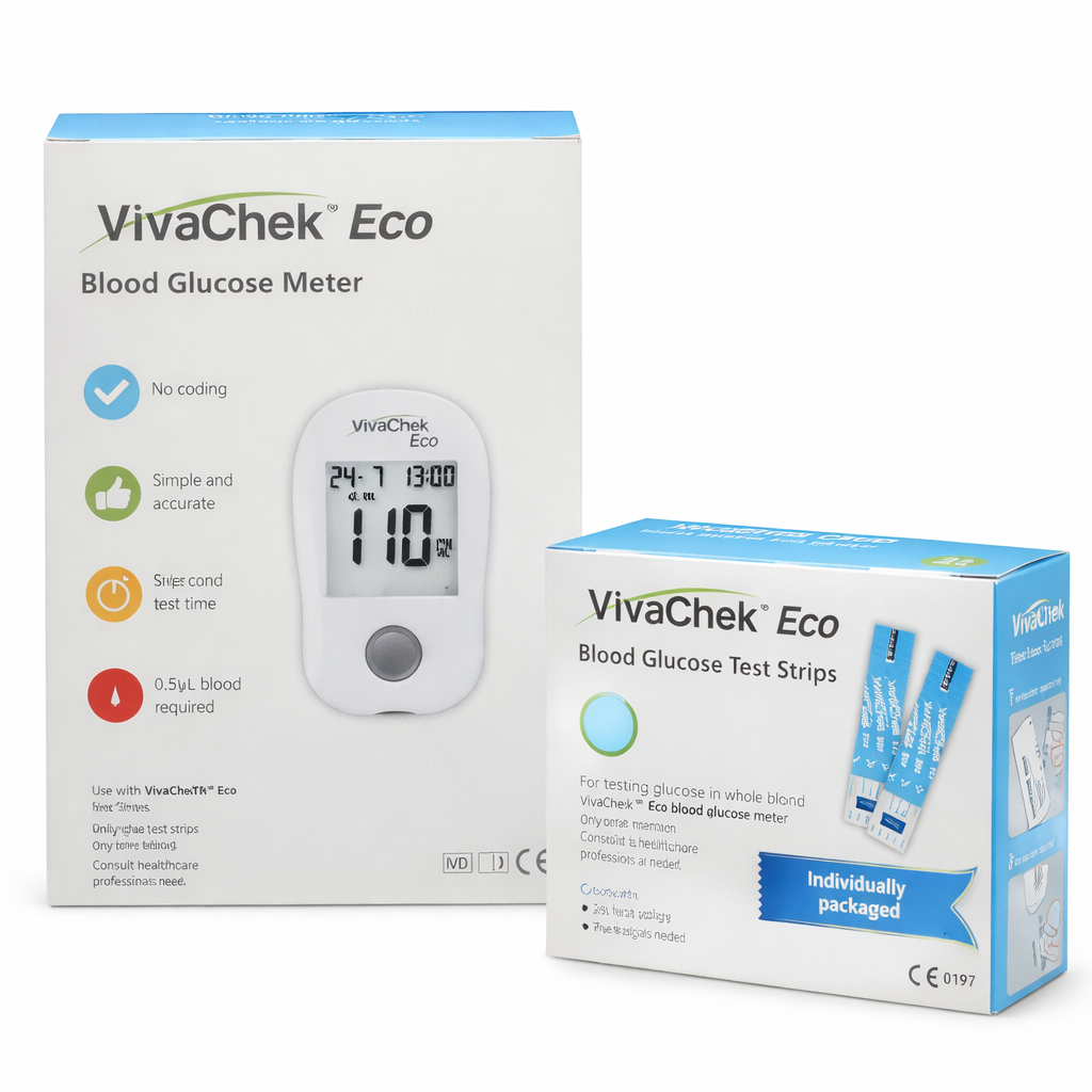 Combo Glucómetro Vivachek Eco